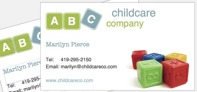 daycare business cards