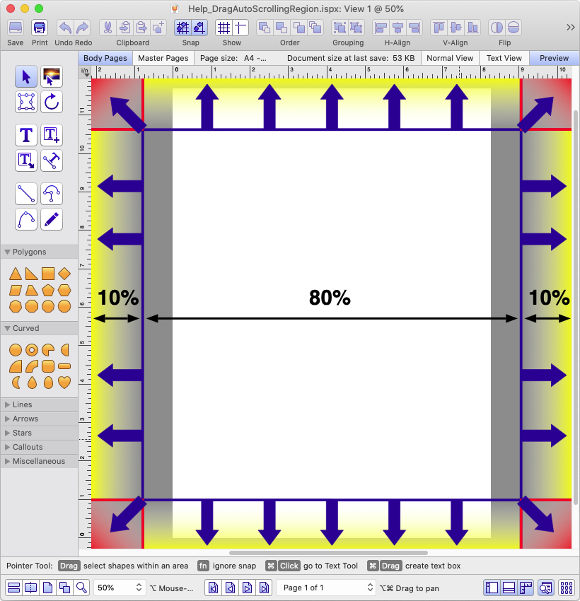 Drag auto-scroll region