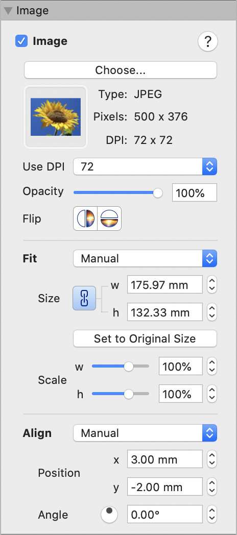 the Image Inspector