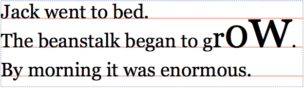 Paragraphs with Mixed font sizes with fixed line spacings