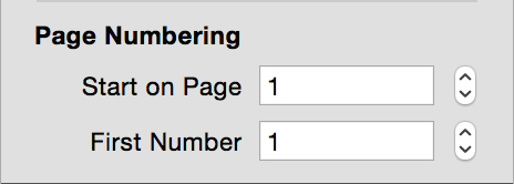 Page number settings