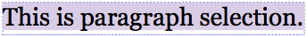 Paragraph selection shown in purple
