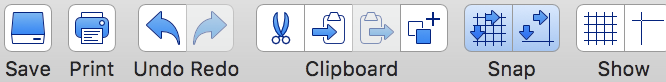 Some of the toolbar icons