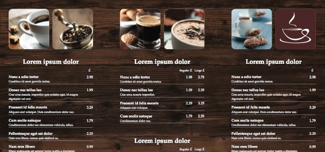 tri fold leaflet cafe menu istudio publisher page restaurant menu format free